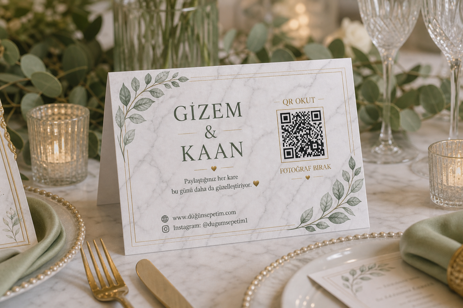 Masa Kartı · Mermer Sage